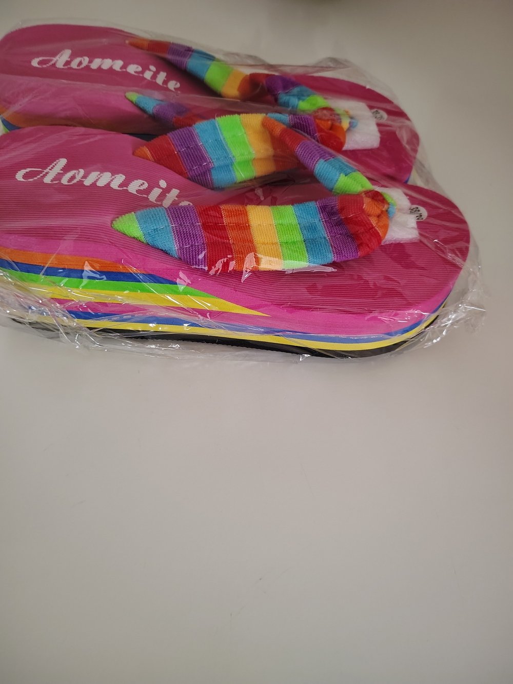 Woman Rainbow Pink Platform - Cute Colorful Sandals